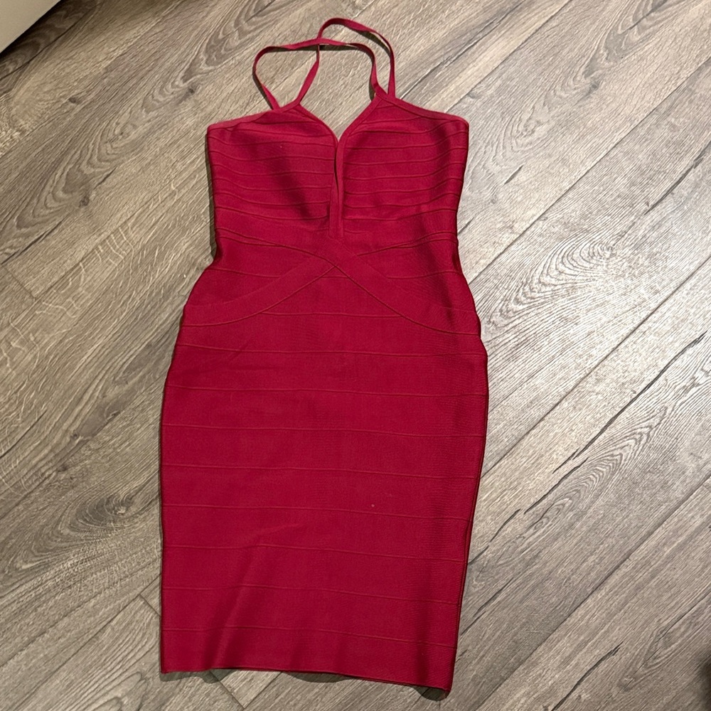 Hot Miami Styles Strapless Red Dress